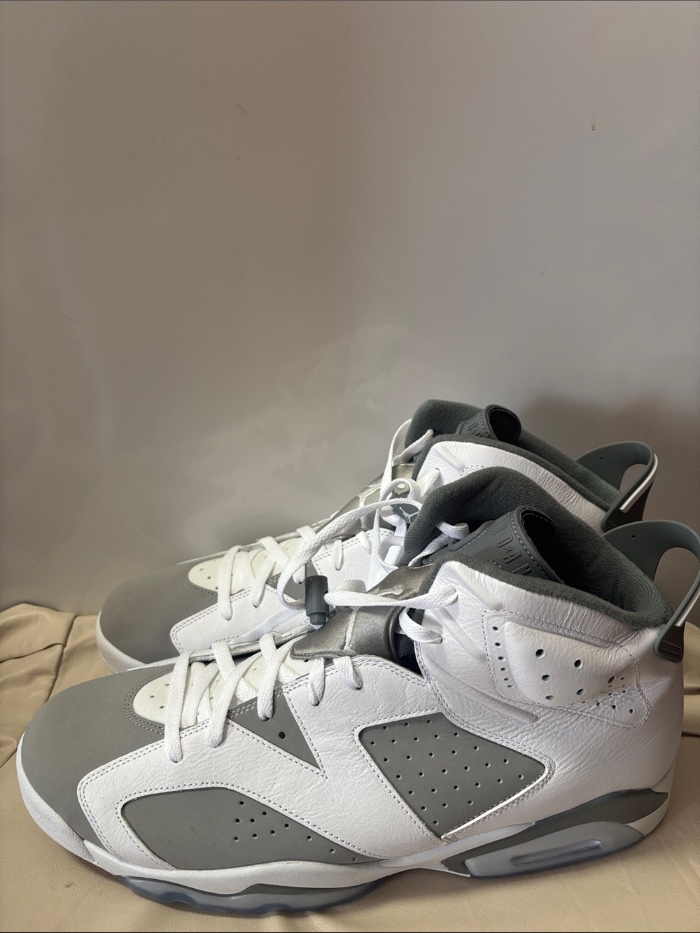 Jordan High-Top Sneakers in White and Gray